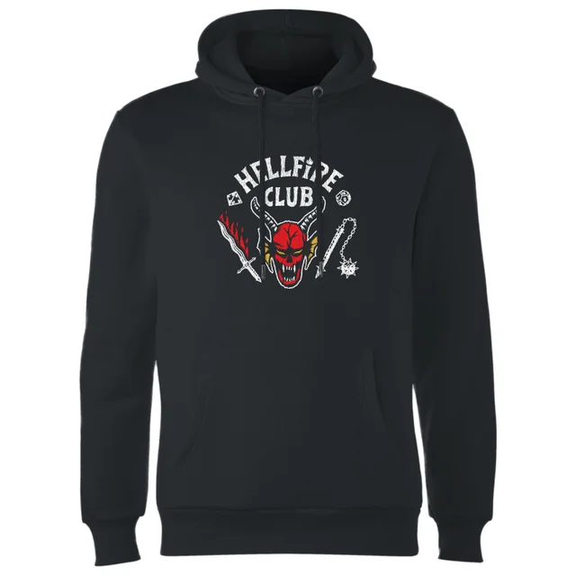 Stranger Things Hellfire Club Vintage Hoodie - Black