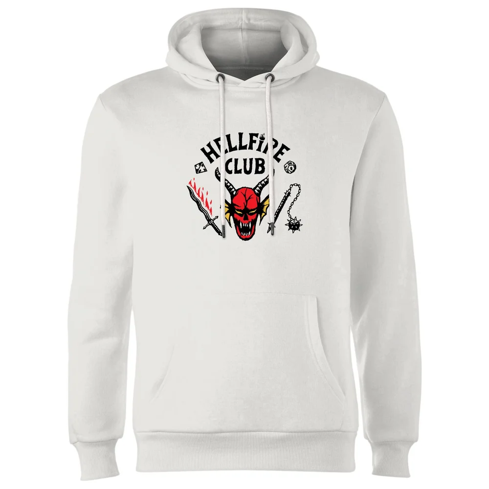 Stranger Things Hellfire Club Hoodie - White - L Image 1
