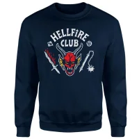 Stranger Things Hellfire Club Vintage Sweatshirt - Navy - undefined undefined