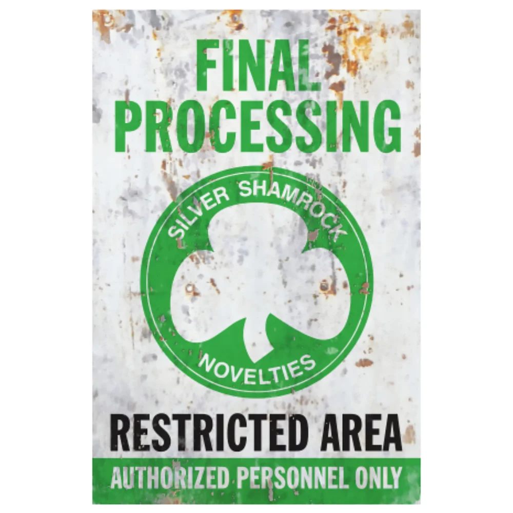 Trick or Treat Studios Halloween III: Season of the Witch Silver Shamrock Metal Sign Image 1