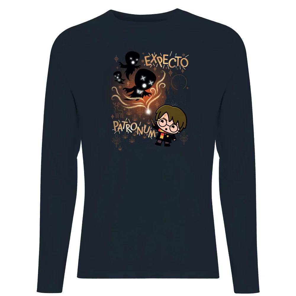 Harry Potter Kids Expecto Patronum Men's Long Sleeve T-Shirt - Navy - S Image 1