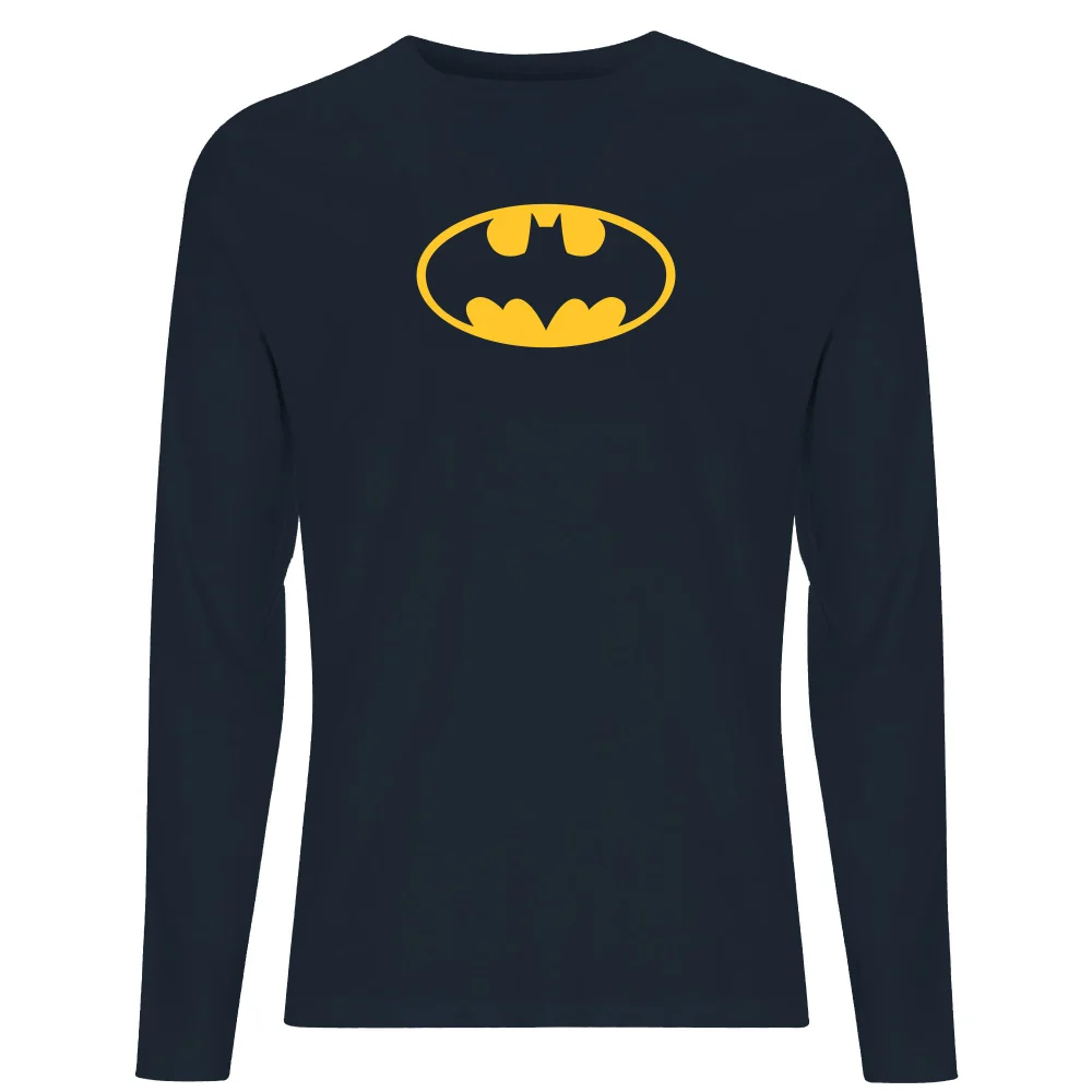 Justice League Batman Logo Men's Long Sleeve T-Shirt - Navy - S - Navy Image 1