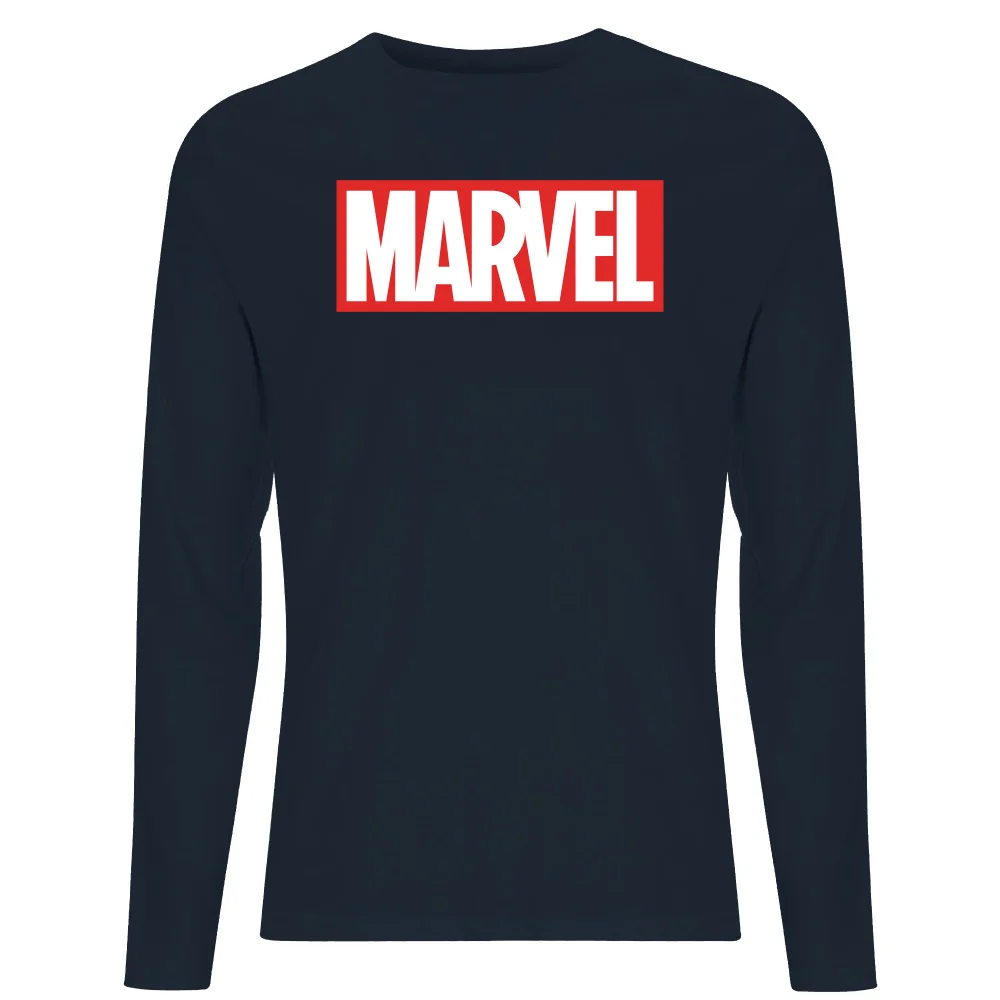 Marvel Logo Men's Long Sleeve T-Shirt - Navy - S - Navy Image 1