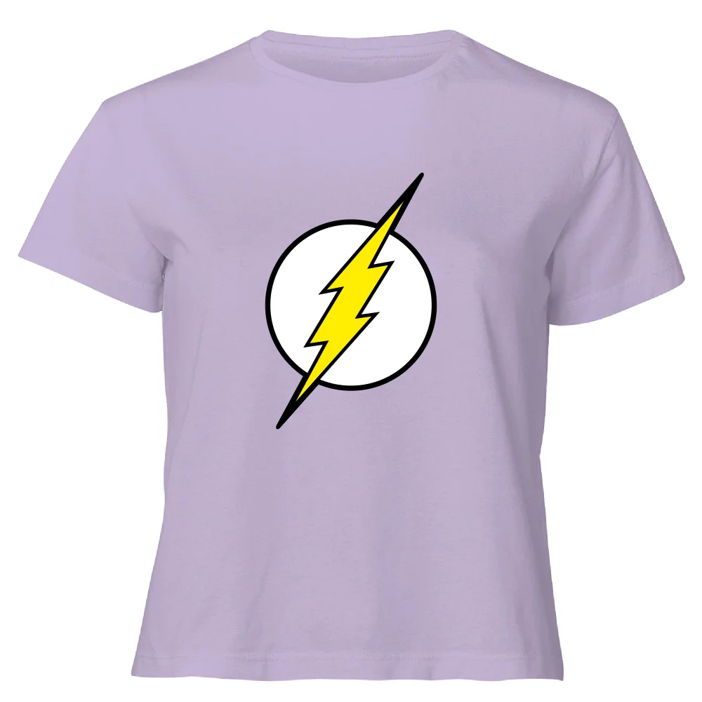 Justice League Flash Logo Women's Cropped T-Shirt - Lilac - XS Image 1