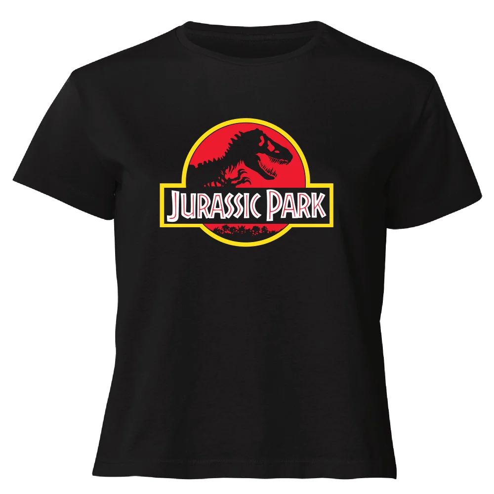 Jurassic Park Logo Women's Cropped T-Shirt - Black - XS Image 1
