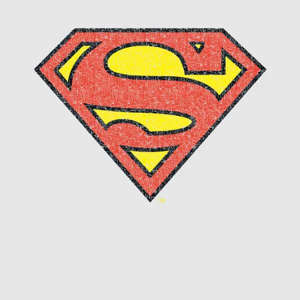 Official Superman Crackle Logo Hoodie - Grey
