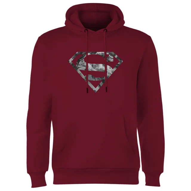 Marble Superman Logo Hoodie - Burgundy