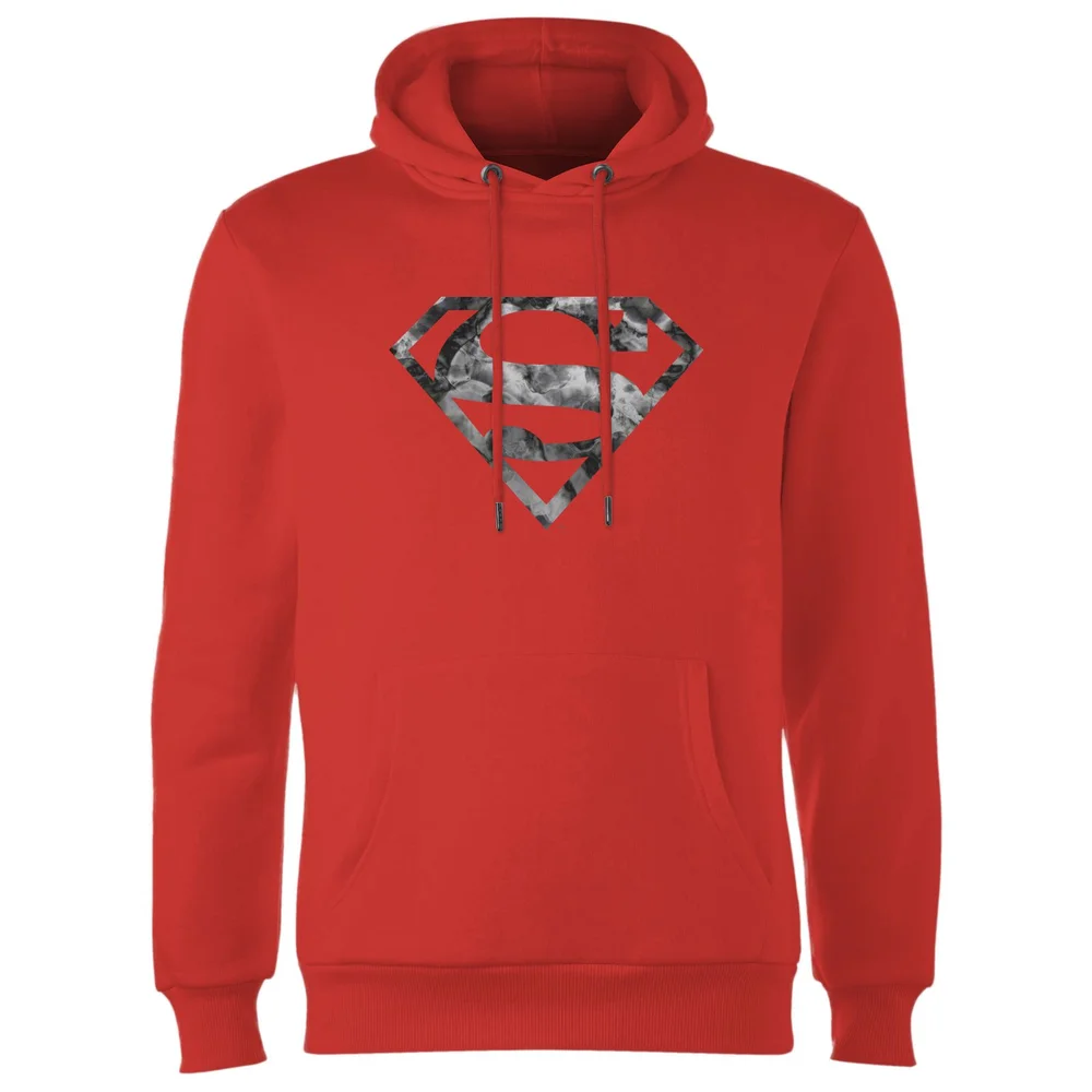 Marble Superman Logo Hoodie - Red - S Image 1