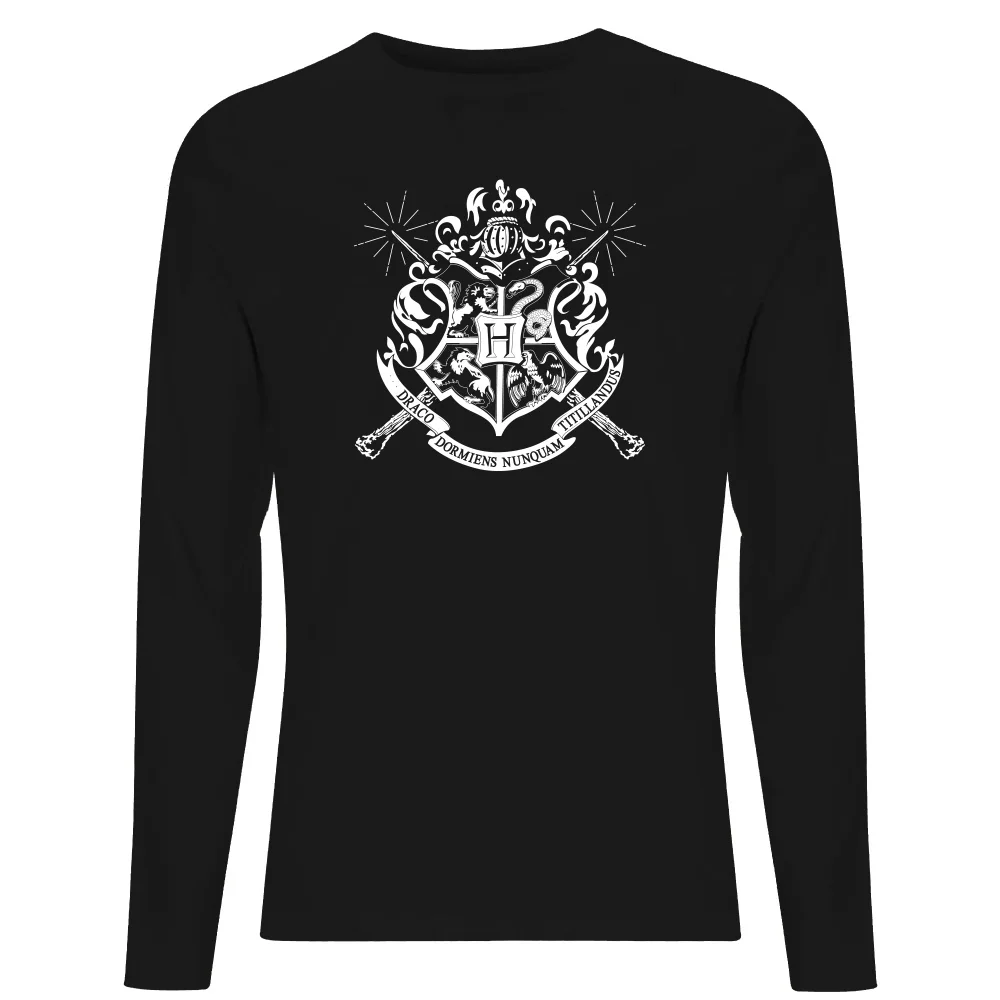 Harry Potter Hogwarts House Crest Men's Long Sleeve T-Shirt - Black - S Image 1