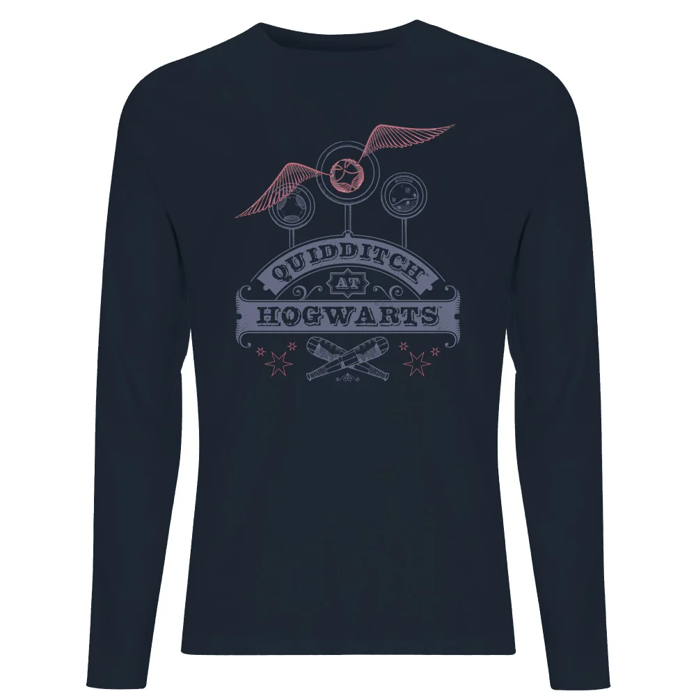 Harry Potter Quidditch At Hogwarts Men's Long Sleeve T-Shirt - Navy - XXL Image 1