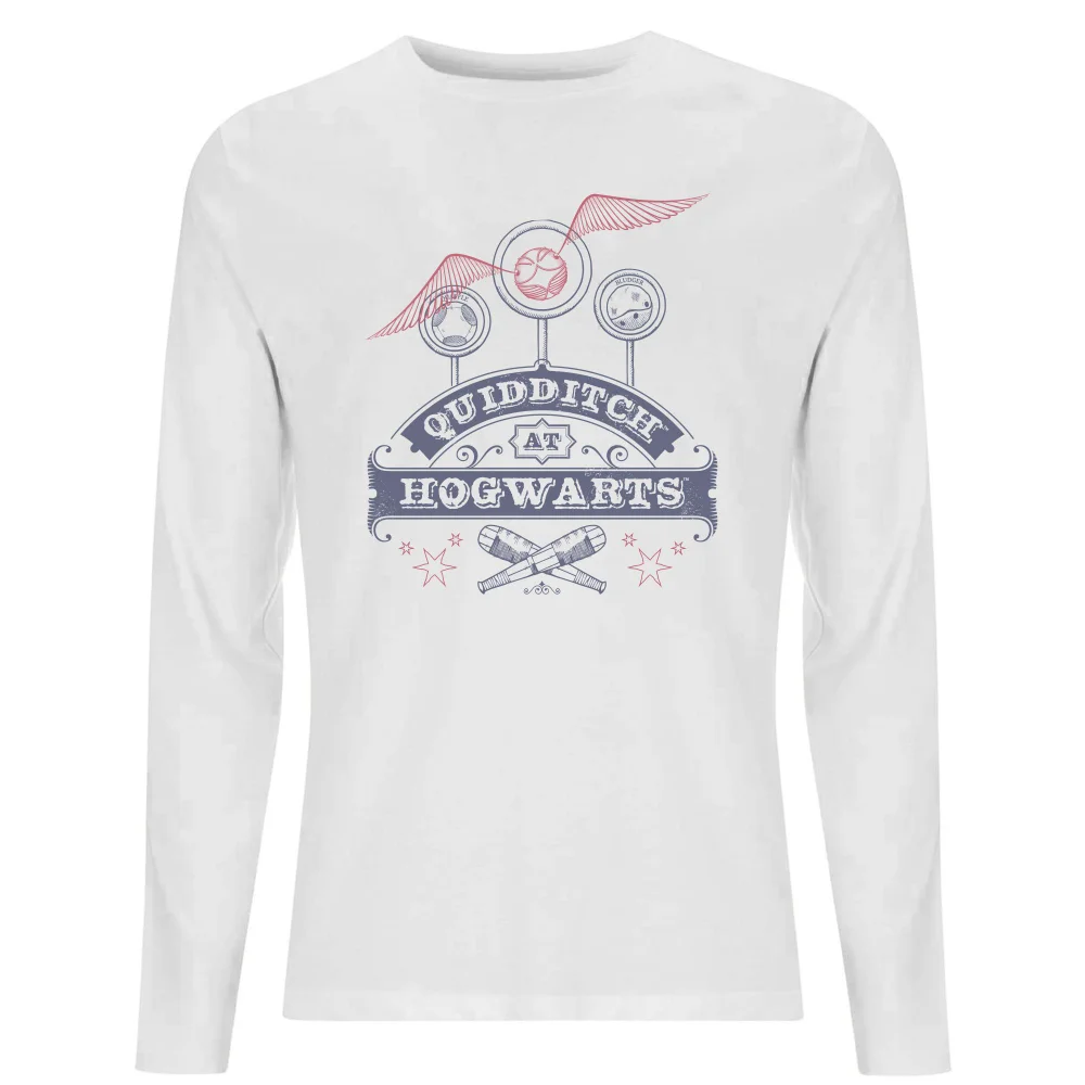 Harry Potter Quidditch At Hogwarts Men's Long Sleeve T-Shirt - White - S Image 1