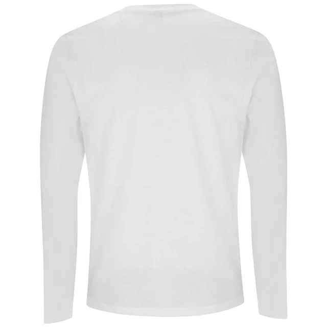 Marble Superman Logo Men's Long Sleeve T-Shirt - White