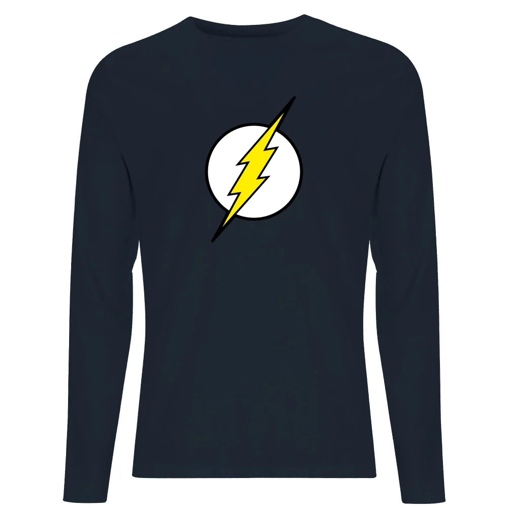 Justice League Flash Logo Men's Long Sleeve T-Shirt - Navy - M Image 1