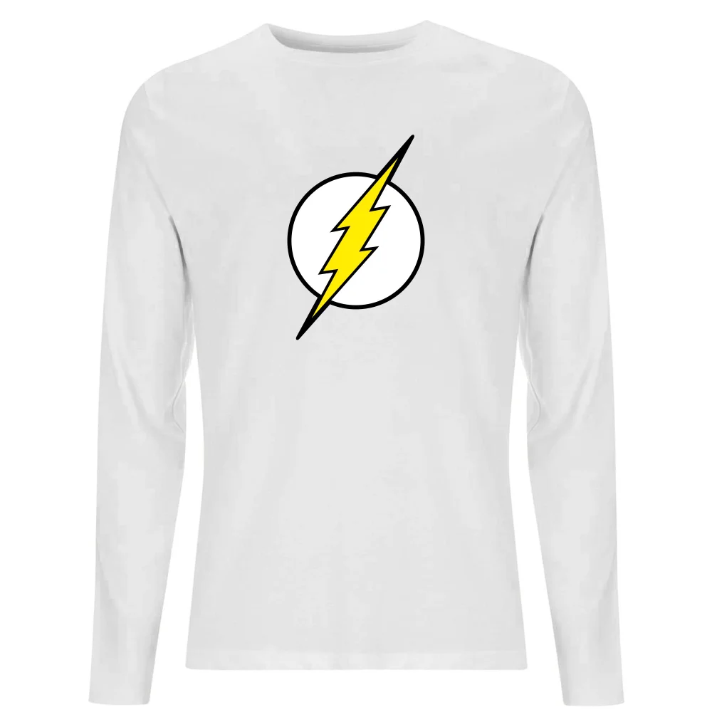 Justice League Flash Logo Men's Long Sleeve T-Shirt - White - M Image 1