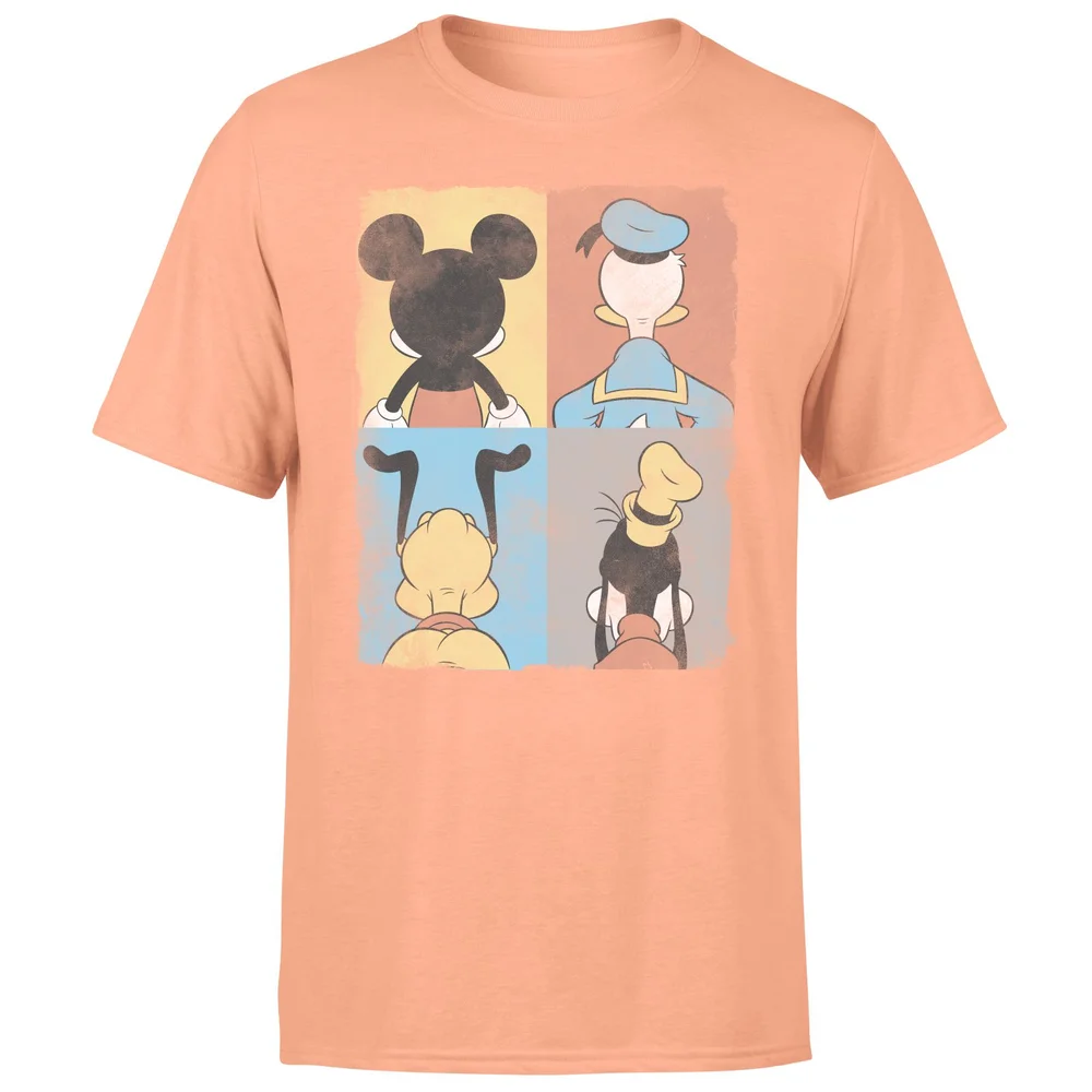 Donald Duck Mickey Mouse Pluto Goofy Tiles Men's T-Shirt - Coral - S Image 1