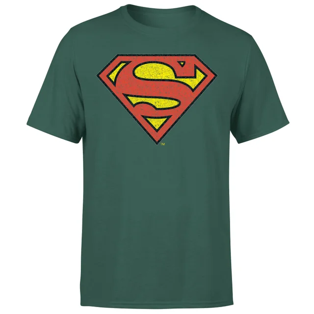 Official Superman Crackle Logo Men's T-Shirt - Green