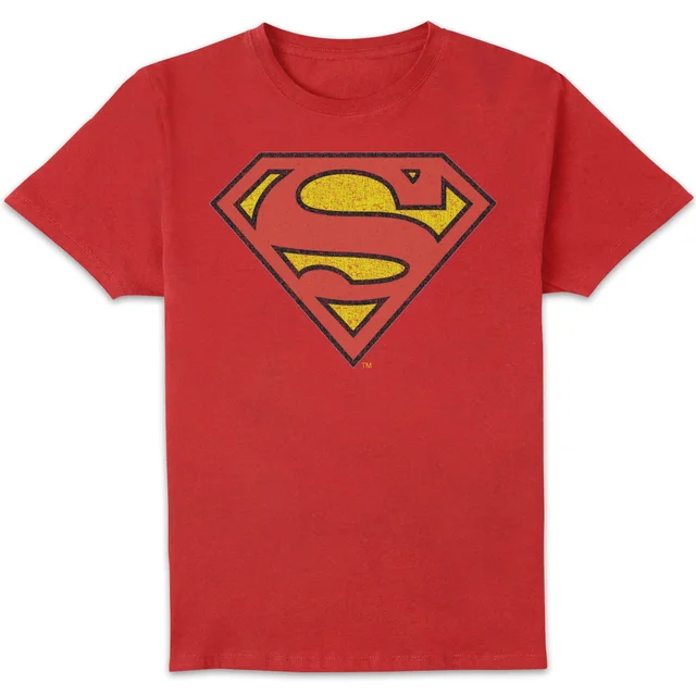 Official Superman Crackle Logo Men's T-Shirt - Red