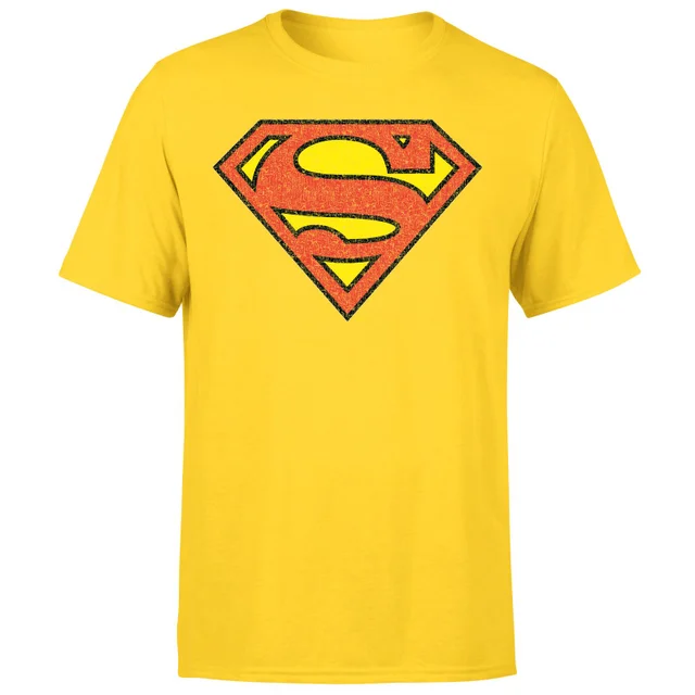 Official Superman Crackle Logo Men's T-Shirt - Yellow