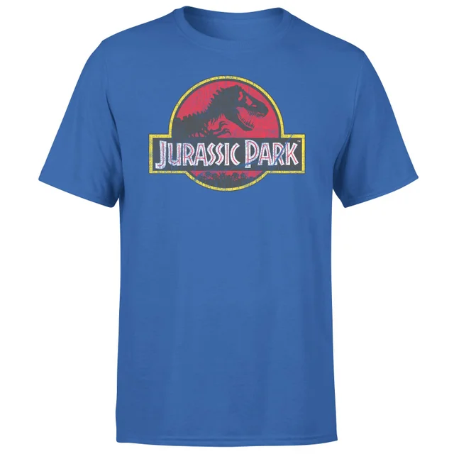 Jurassic Park Logo Vintage Men's T-Shirt - Blue