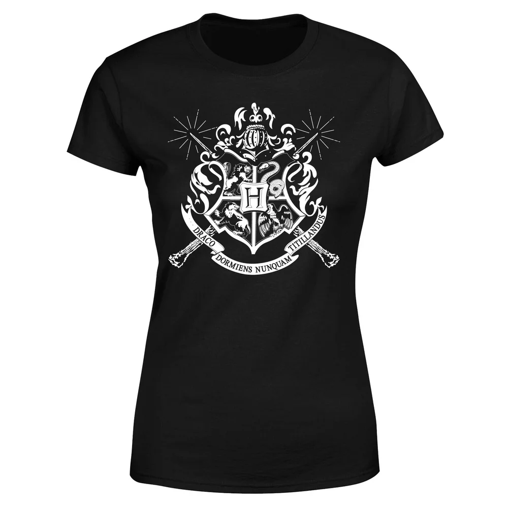 Harry Potter Hogwarts House Crest Women's T-Shirt - Black - XS Image 1