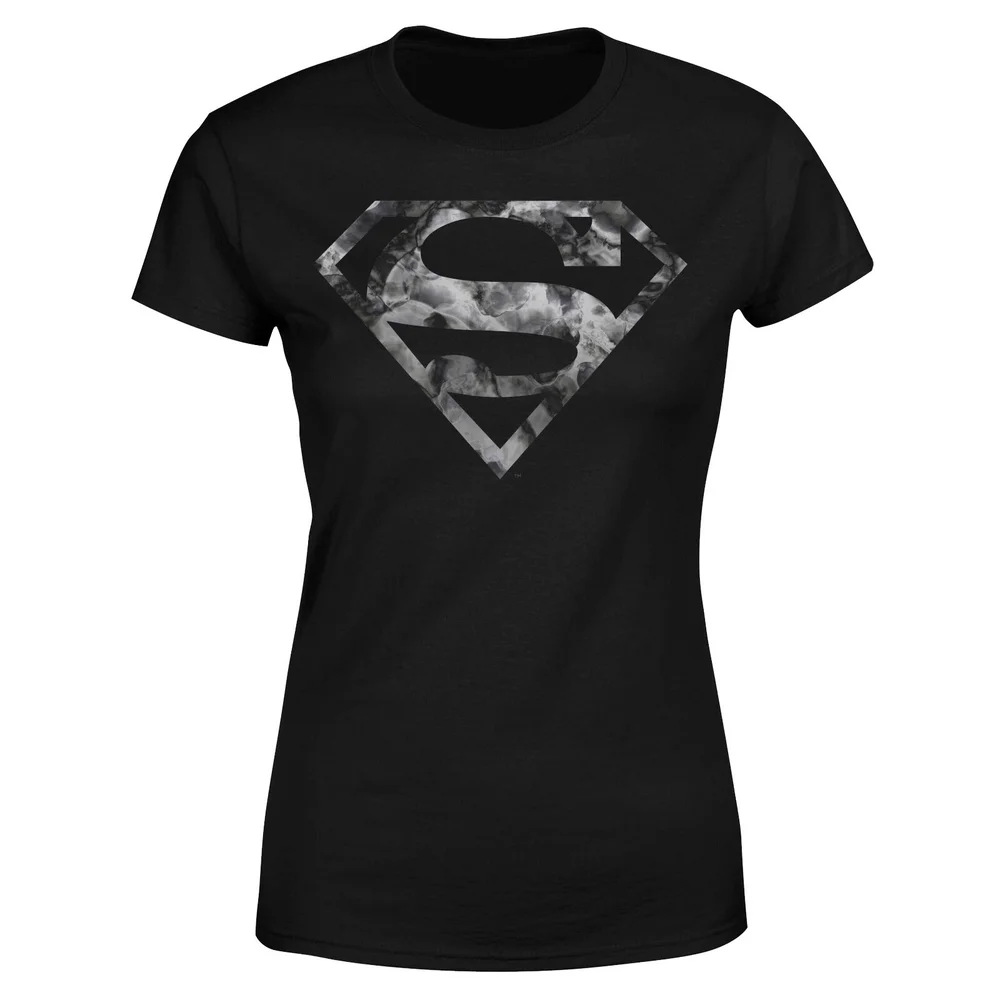 Marble Superman Logo Women's T-Shirt - Black - 3XL Image 1