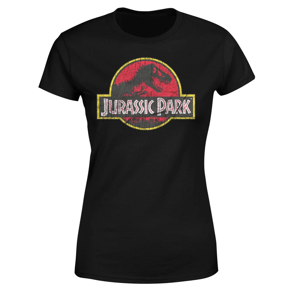 Jurassic Park Logo Vintage Women's T-Shirt - Black - XS Image 1