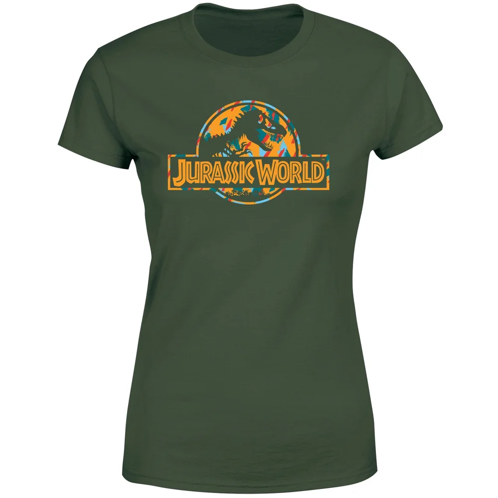 Jurassic Park Logo Tropical Women's T-Shirt - Green - XS Image 1