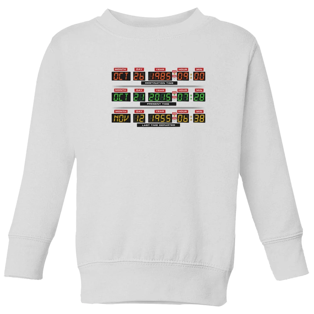 Back To The Future Destination Clock Kids' Sweatshirt - White - 3-4 Years Image 1