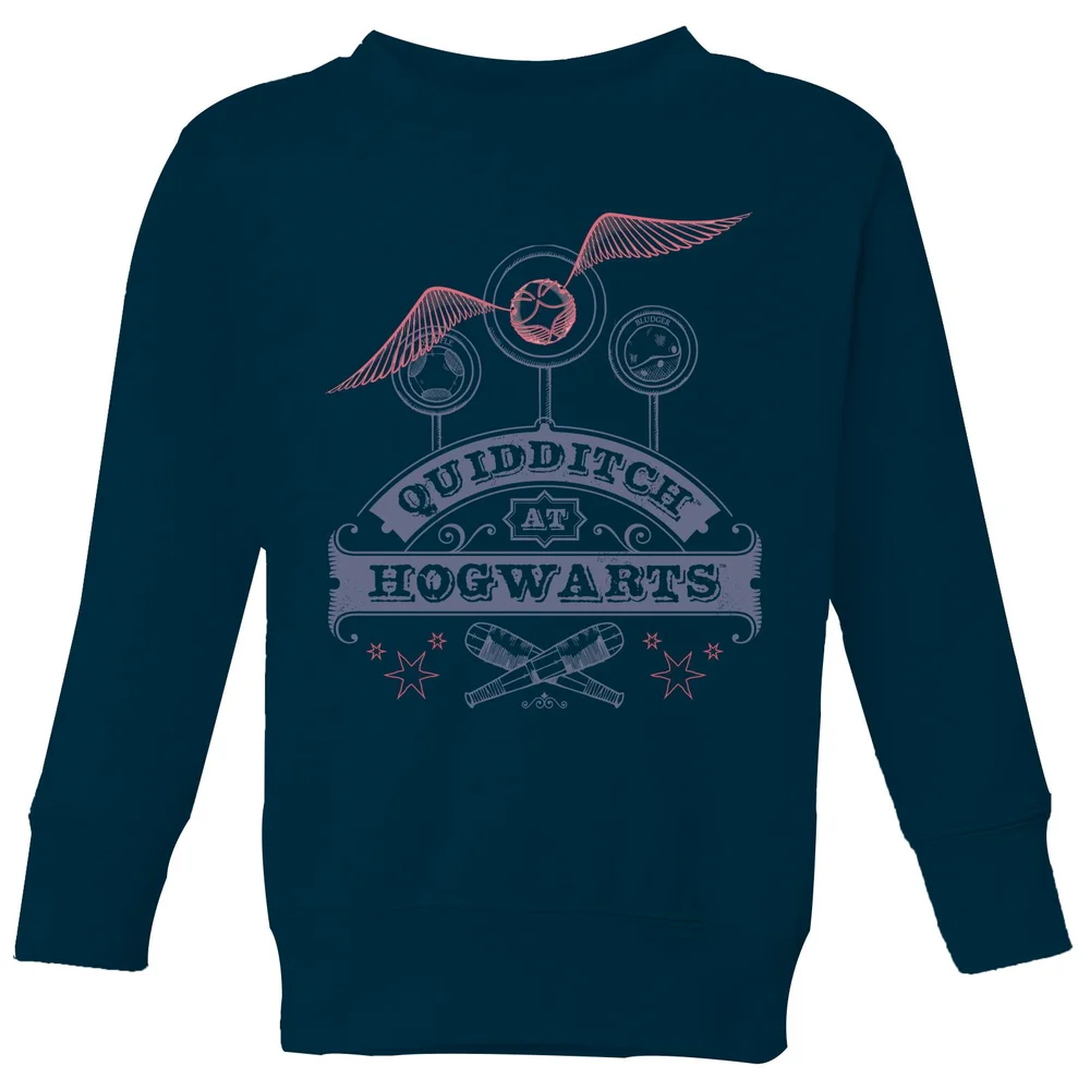 Harry Potter Quidditch At Hogwarts Kids' Sweatshirt - Navy - 3-4 Years Image 1