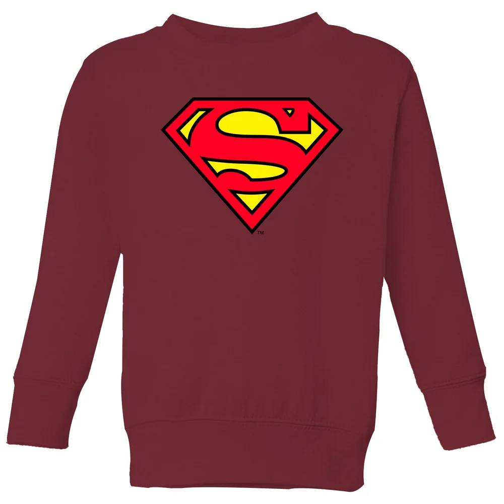 Official Superman Shield Kids' Sweatshirt - Burgundy - 3-4 Years Image 1