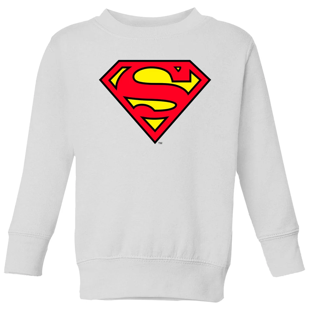 Official Superman Shield Kids' Sweatshirt - White - 7-8 Years - White Image 1