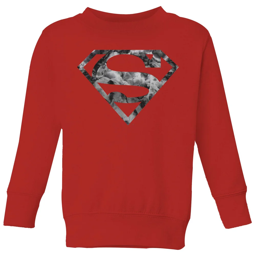Marble Superman Logo Kids' Sweatshirt - Red - 3-4 Years Image 1
