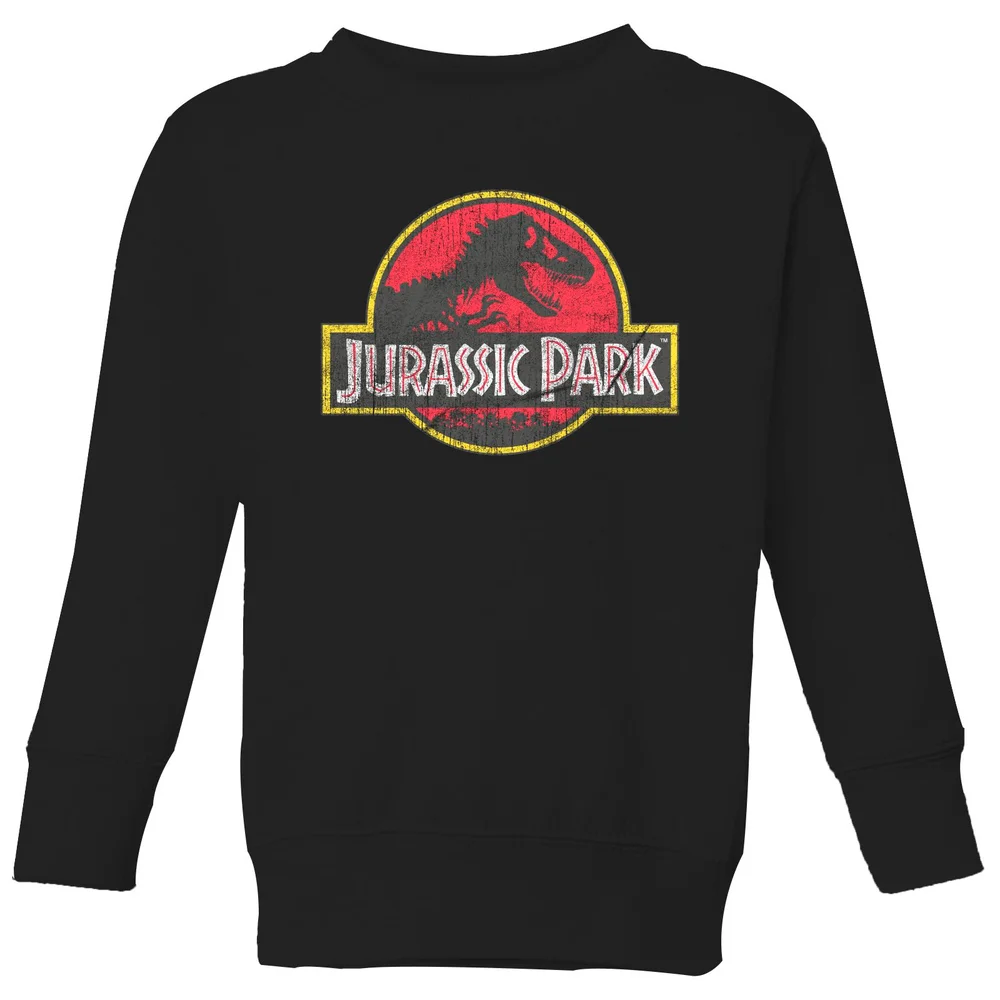 Jurassic Park Logo Vintage Kids' Sweatshirt - Black - 3-4 Years Image 1