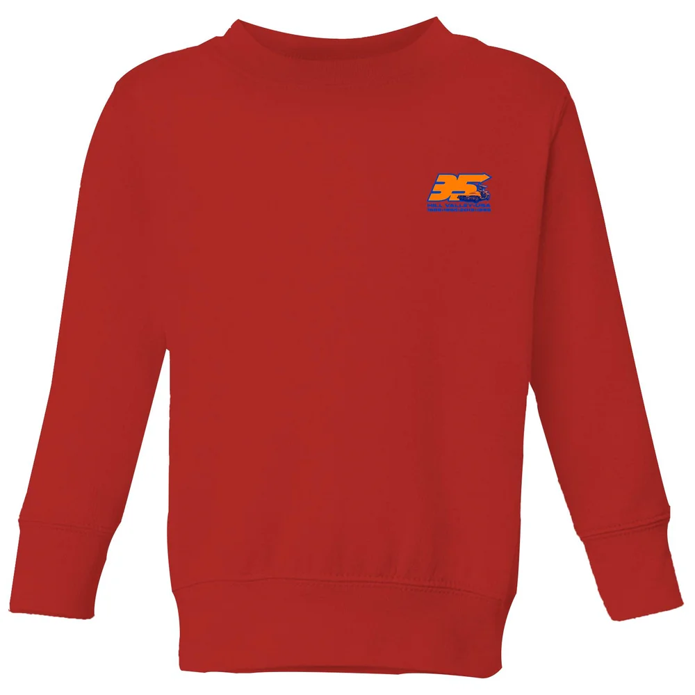 Back To The Future 35 Hill Valley Front Kids' Sweatshirt - Red - 3-4 Years Image 1