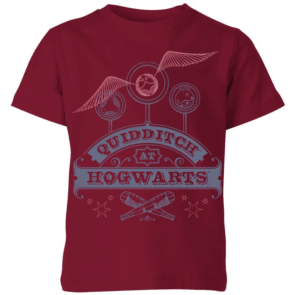 Harry Potter Quidditch At Hogwarts Kids' T-Shirt - Burgundy - 11-12 Years Image 1