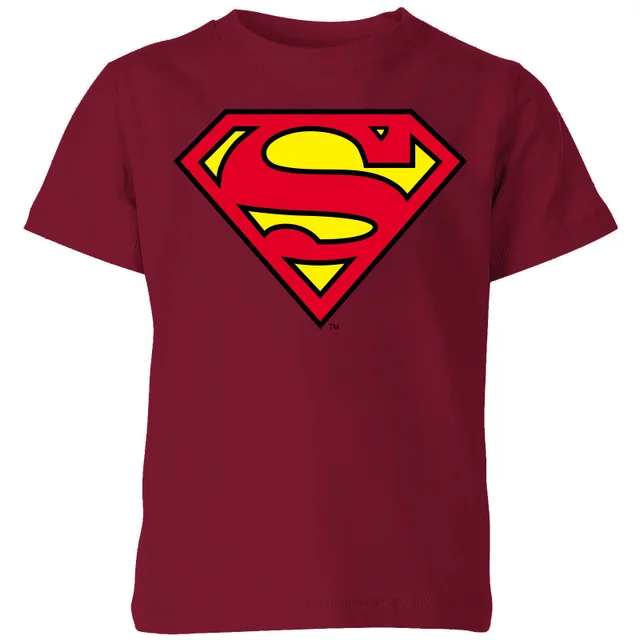 Official Superman Shield Kids' T-Shirt - Burgundy