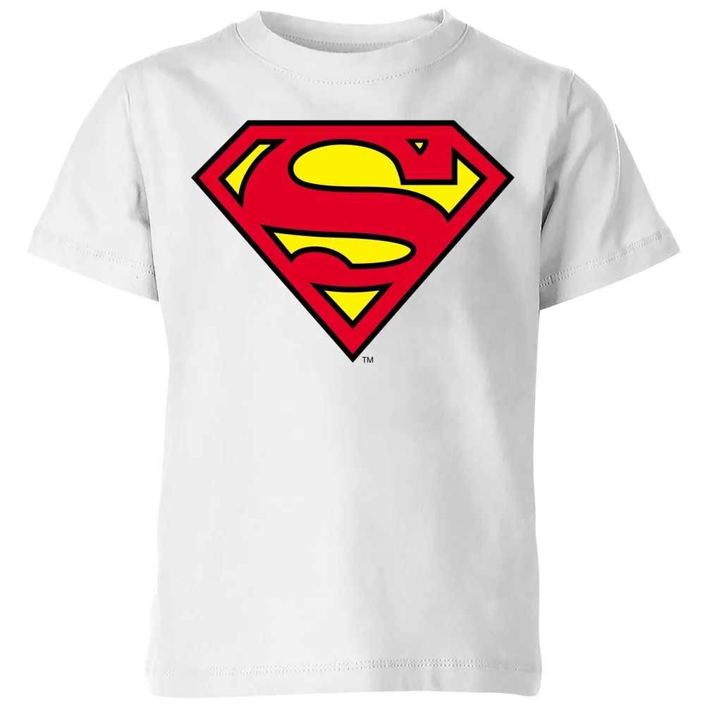 Official Superman Shield Kids' T-Shirt - White - 3-4 Years Image 1