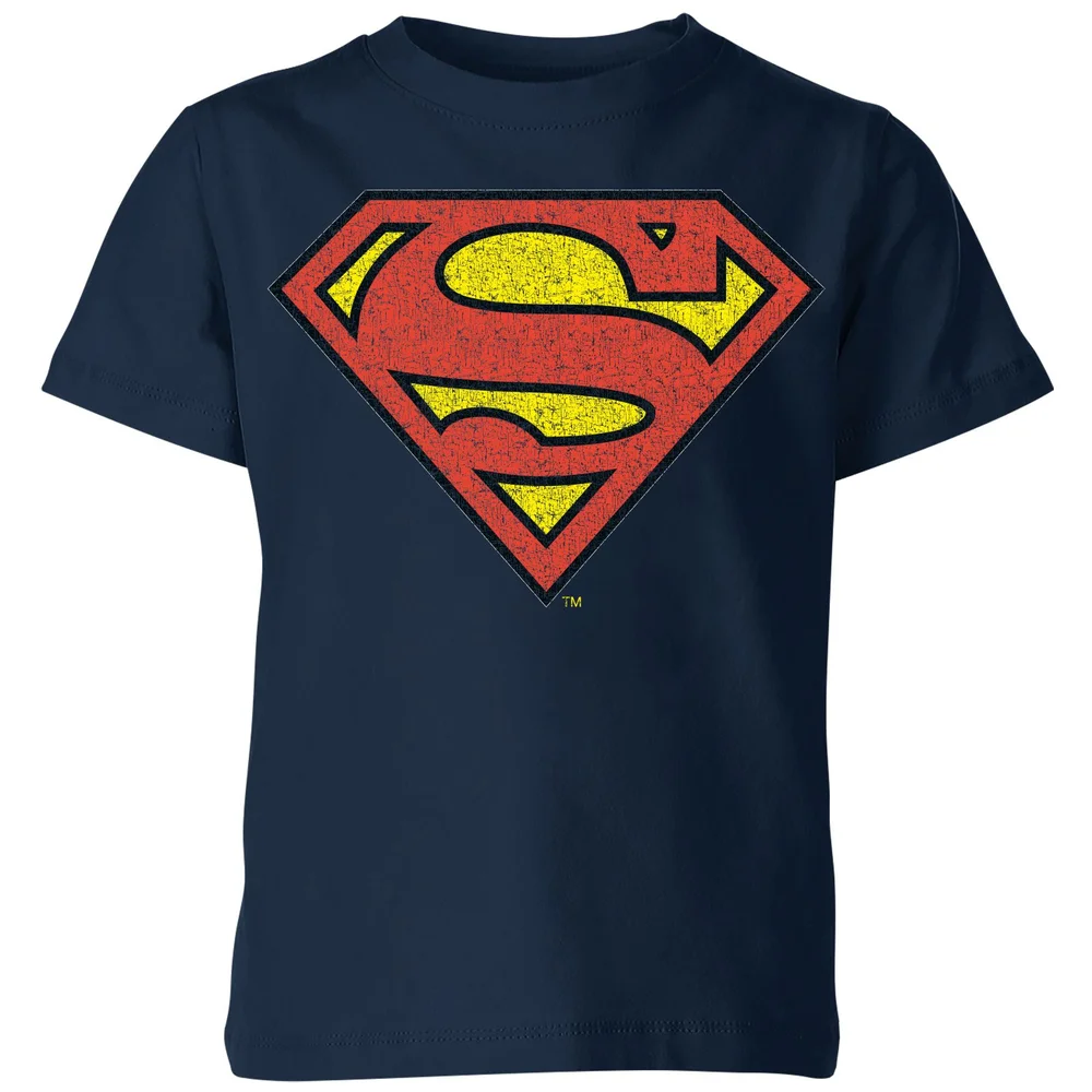Official Superman Crackle Logo Kids' T-Shirt - Navy - 3-4 Years Image 1