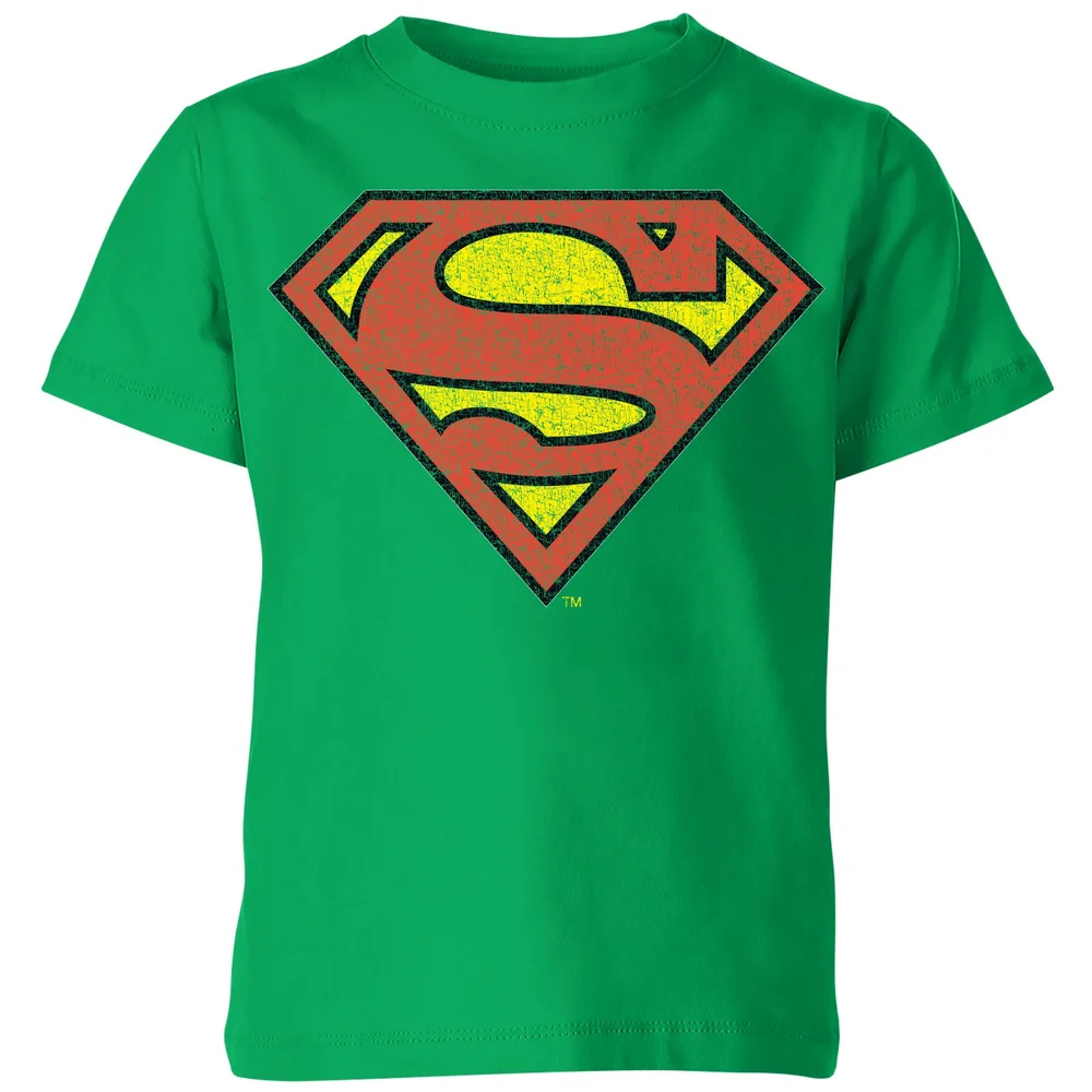 Official Superman Crackle Logo Kids' T-Shirt - Green - 3-4 Years Image 1