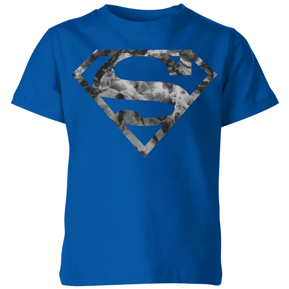 Marble Superman Logo Kids' T-Shirt - Blue - 3-4 Years Image 1