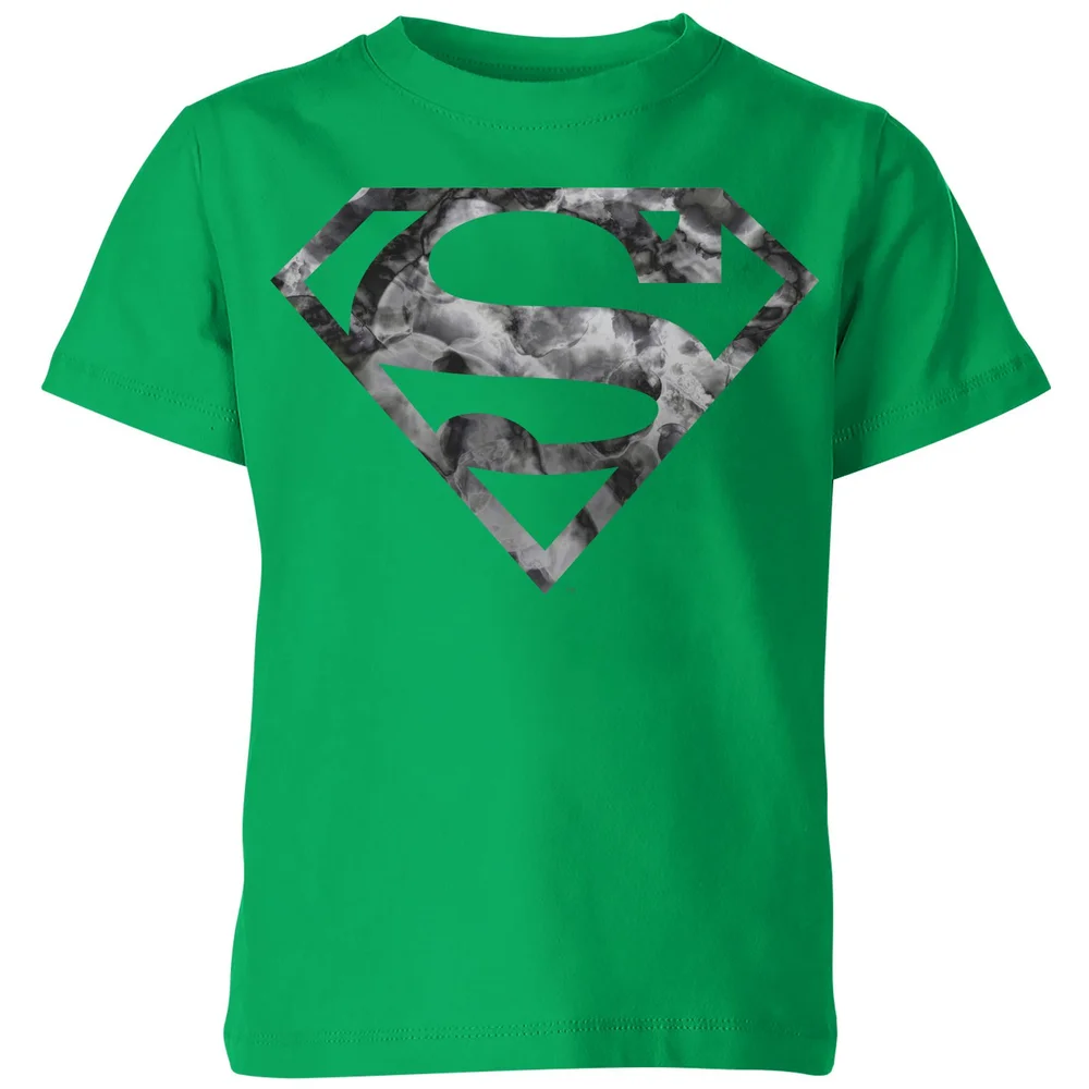 Marble Superman Logo Kids' T-Shirt - Green - 3-4 Years Image 1
