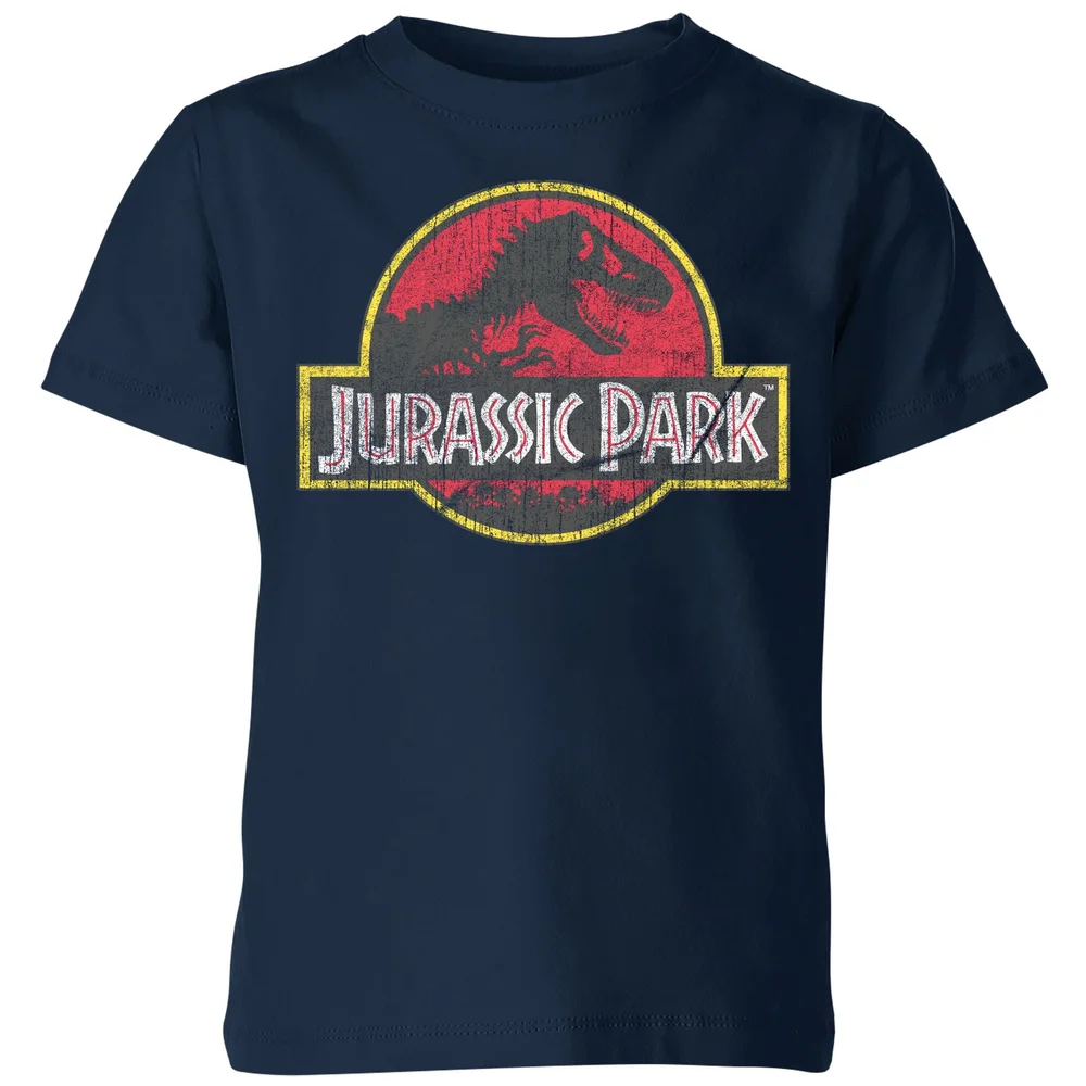 Jurassic Park Logo Vintage Kids' T-Shirt - Navy - 3-4 Years Image 1