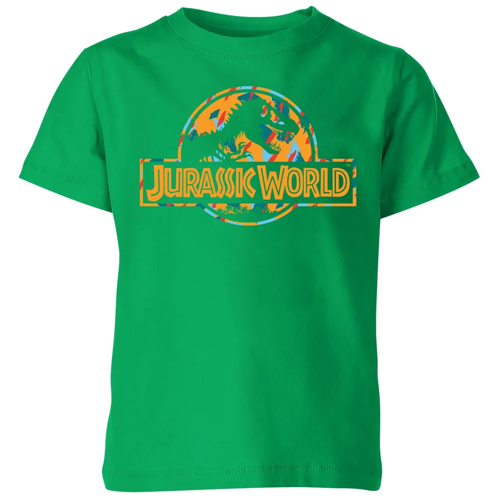 Jurassic Park Logo Tropical Kids' T-Shirt - Green - 3-4 Years Image 1