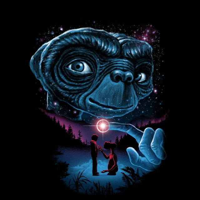 E.T. The Extra-Terrestrial X Ghoulish Phone Home Men's T-Shirt - Black