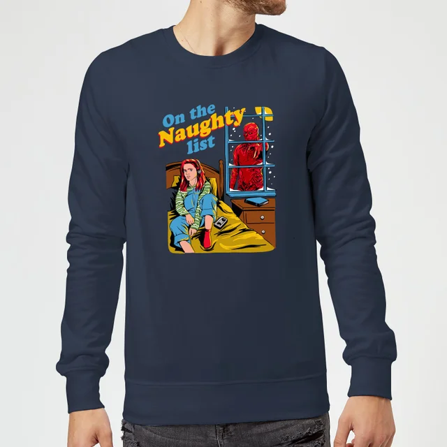 Stranger Things On The Naughty List Christmas Jumper - Navy