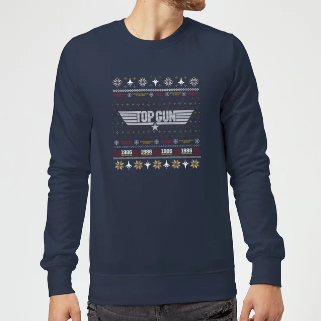 Top Gun Festive Flight Christmas Jumper - Navy
