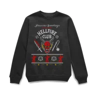 Stranger Things Hellfire Club Christmas Christmas Jumper - Black