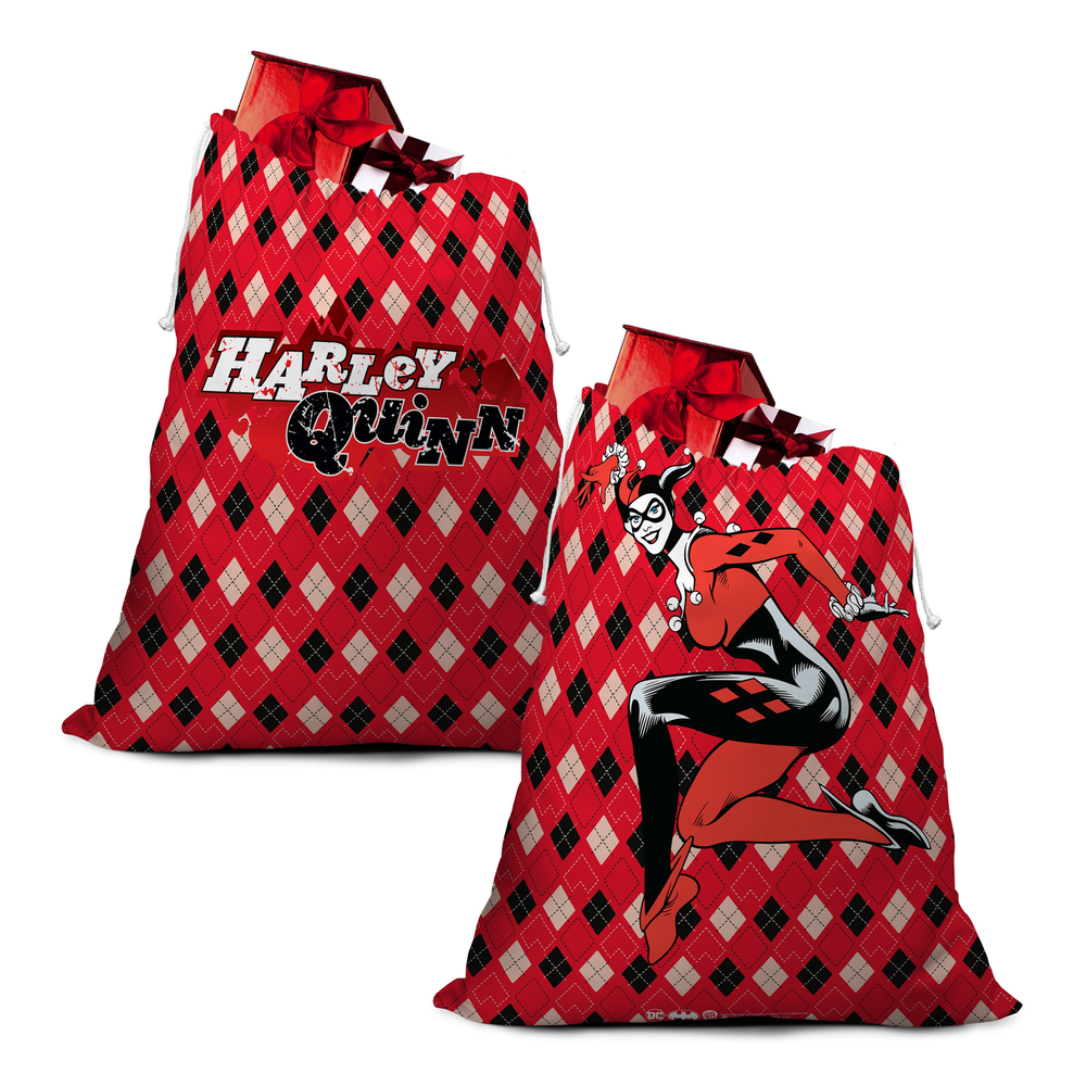 Harley Quinn Logo Christmas Santa Sack Image 1
