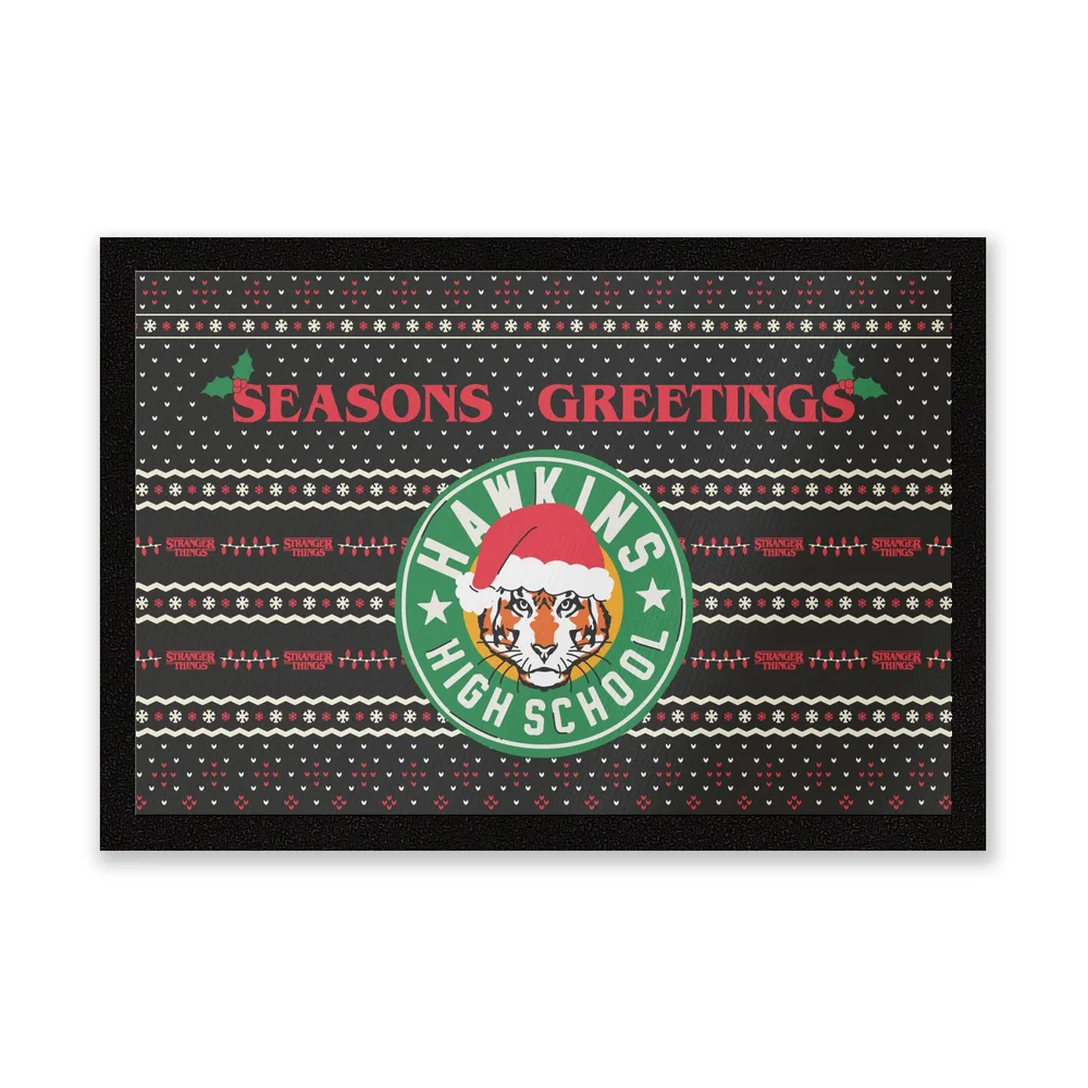 Stranger Things Seasons Greetings From Hawkins High School Entrance Mat Image 1