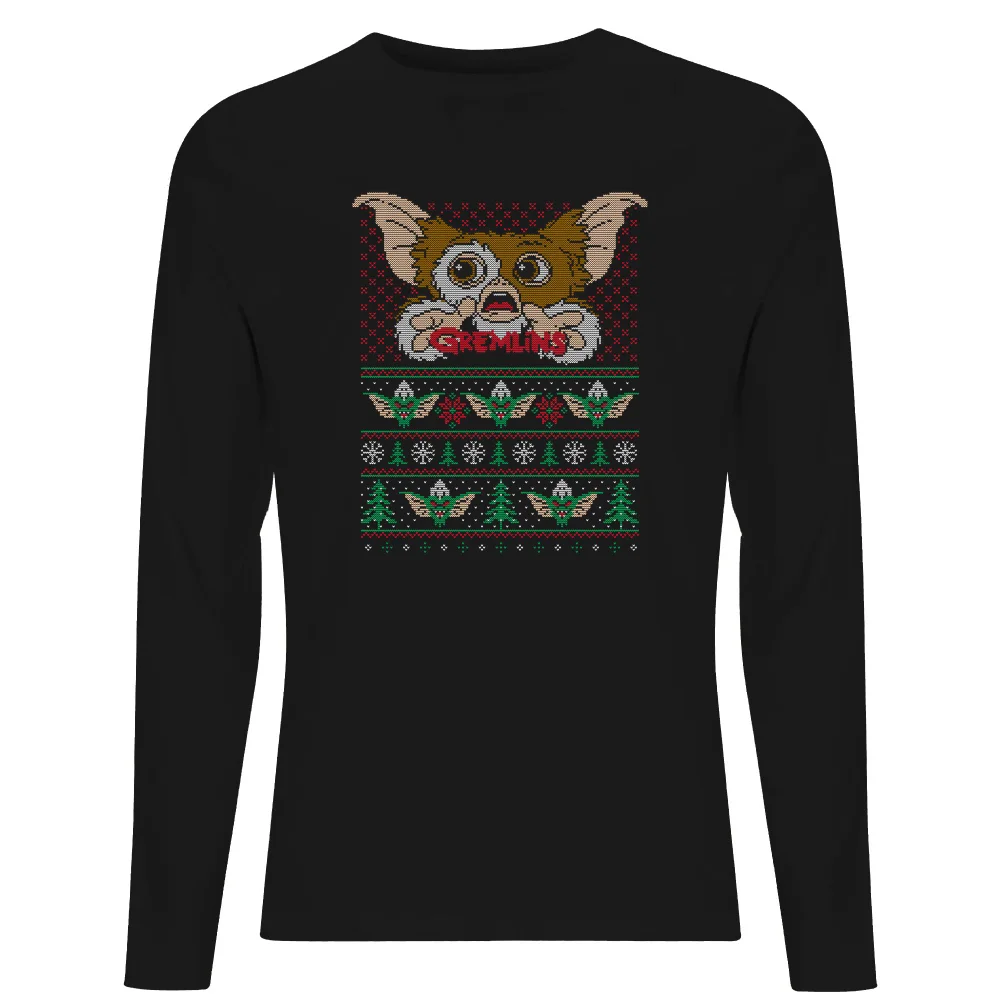 Gremlins Fairisle Long Sleeve T-Shirt - Black - S Image 1